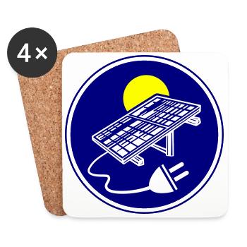 Solar Energie Photovoltaik Anlage Symbol - Untersetzer (4er-Set) - Weiß - Vorne