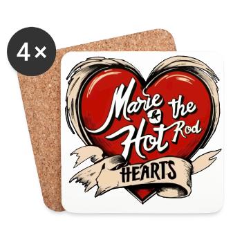 Marie & The Hot Rod Hearts - Untersetzer (4er-Set) - Weiß - Vorne