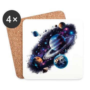 Das Universum, eine faszinierende Reise - Untersetzer (4er-Set) - Weiß - Vorne