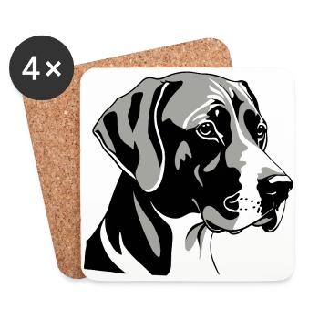 Labrador Retriever Kopf - Pet Dog Sticker - Untersetzer (4er-Set) - Weiß - Vorne