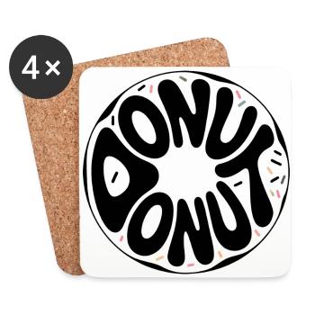 Donut - Cool Donut Logo - Coasters (set of 4) - white - Front