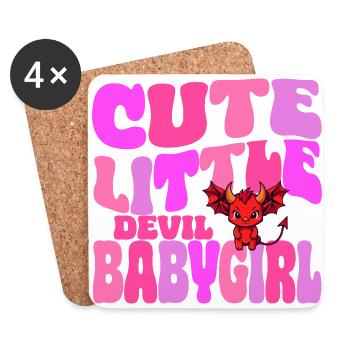 Babygirl - Cute Little Babygirl Devil - Coasters (set of 4) - white - Front