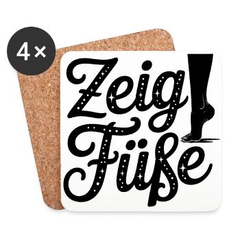 Zeig Füße - Deutsche Memes - Dessous de verre (lot de 4) - blanc - Devant