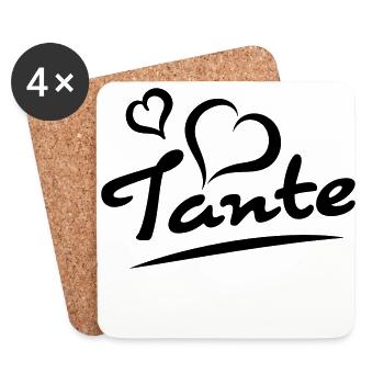 Tante - Untersetzer (4er-Set) - Weiß - Vorne
