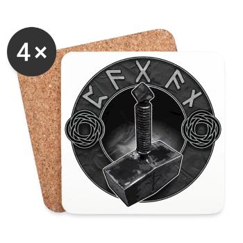 Mjolnir 03 - Dessous de verre (lot de 4) - blanc - Devant