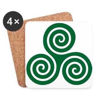 Triskelion green - Coasters (set of 4) - white - Front