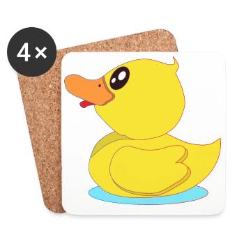 Small rubber duck - Coasters (set of 4) - white - Front