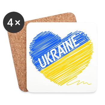 Ukraine Flag - Pray For Ukraine - Viva Ukraine - Coasters (set of 4) - white - Front