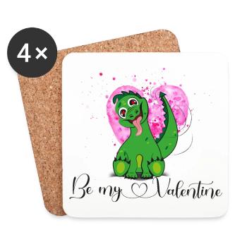 Zeit für den Valentinstag - Untersetzer (4er-Set) - Weiß - Vorne