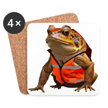 Don't be a frog and use your safety vest - Coasters (set of 4) - white - Front