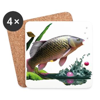 Carp Master - Coasters (set of 4) - white - Front