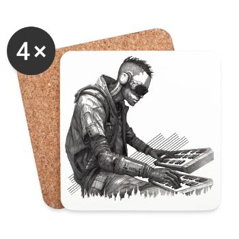Keyboarder | Pianist | Musiker | Keyboardspieler - Untersetzer (4er-Set) - Weiß - Vorne
