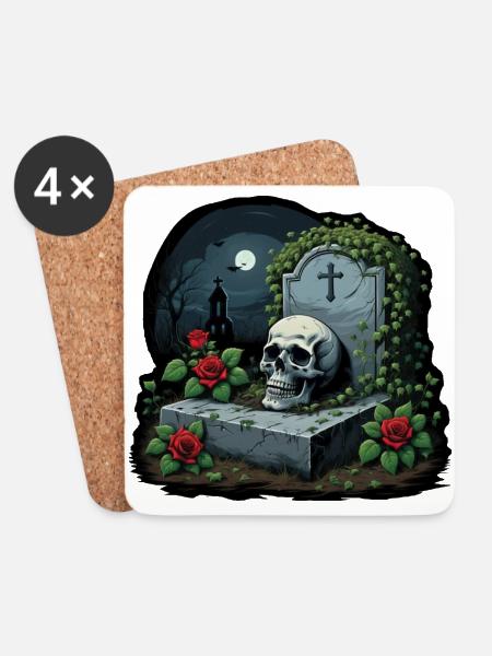 The Grave III - Untersetzer (4er-Set) - Weiß