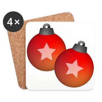 Weihnachten Kugeln Schmuck Winter Geschenk - Untersetzer (4er-Set) - Weiß - Vorne
