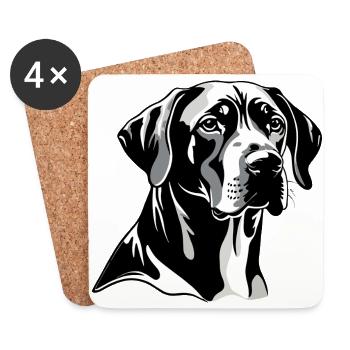 Labrador Retriever Head - Pet Dog Sticker - Coasters (set of 4) - white - Front