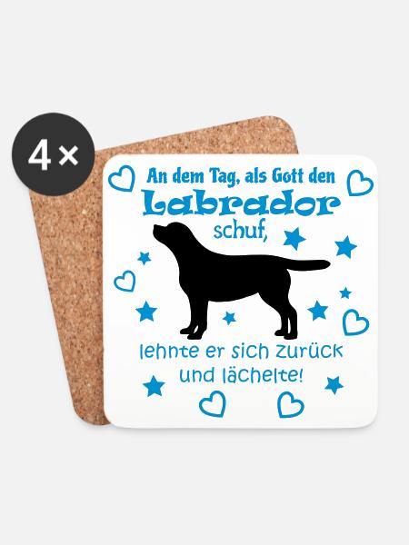 Gott schuf Labrador (braun) - Untersetzer (4er-Set) - Weiß