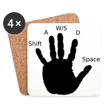 Gamer Hand - Coasters (set of 4) - white - Front