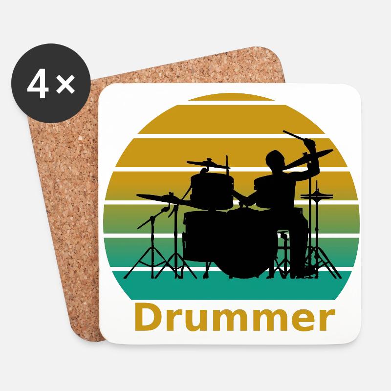 Drummer - Untersetzer (4er-Set) - Weiß