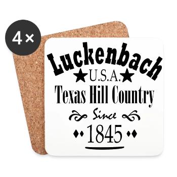 Luckenbach Texas Hill 1845 - Untersetzer (4er-Set) - Weiß - Vorne