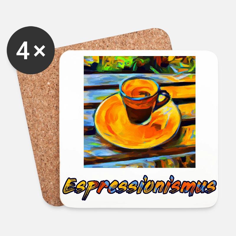 Expressionismus Espresso ergibt Espressionismus - Untersetzer (4er-Set) - Weiß