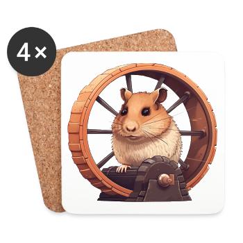 Hamster wheel against the next blackout - Coasters (set of 4) - white - Front