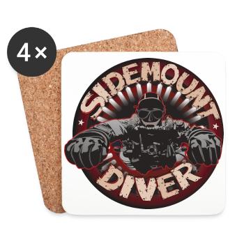 Sidemount Diver Cadeau Plongée Technique - Dessous de verre (lot de 4) - blanc - Devant