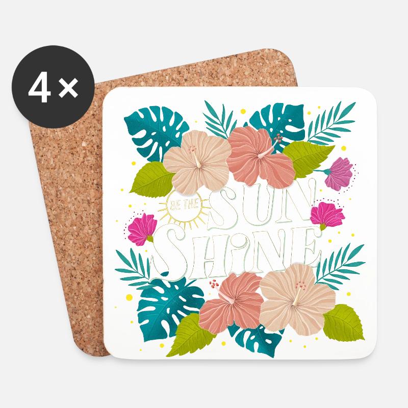 Tropical Summer - Untersetzer (4er-Set) - Weiß