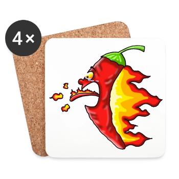 Hot chili - Coasters (set of 4) - white - Front