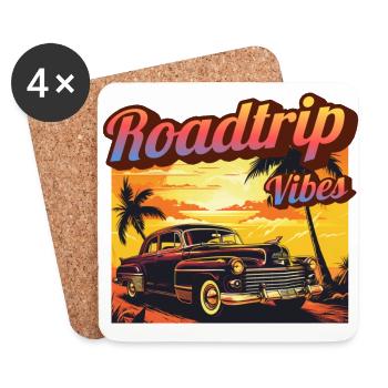 Road Trip Vibes - Coasters (set of 4) - white - Front