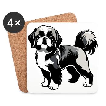Shih Tzu - Pet Dog Sticker - Untersetzer (4er-Set) - Weiß - Vorne