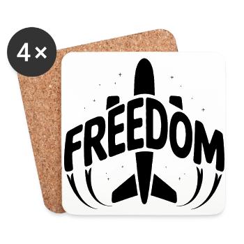 Freedom - Cooles Urlaubspiktogramm - Untersetzer (4er-Set) - Weiß - Vorne