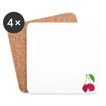 Brain Heart Cherry - choisissez un - Dessous de verre (lot de 4) - blanc - Devant
