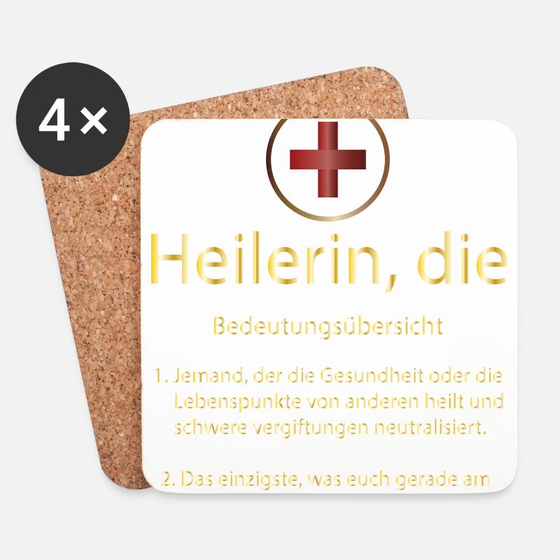 Heilerin, die - Untersetzer (4er-Set) - Weiß