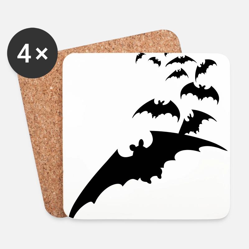 Fledermaus Flughund Vampir Halloween Tier fliegen - Untersetzer (4er-Set) - Weiß