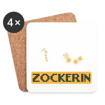 Gamer Shirt · Videospiele · Zocker · Freundin - Untersetzer (4er-Set) - Weiß - Vorne