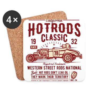 Hot Rods Race Classic 2 - Untersetzer (4er-Set) - Weiß - Vorne