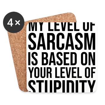 My Level of Sarcasm - Untersetzer (4er-Set) - Weiß - Vorne