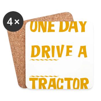 Landwirt Kinder Shirt · Landwirtschaft · Traktor - Untersetzer (4er-Set) - Weiß - Vorne