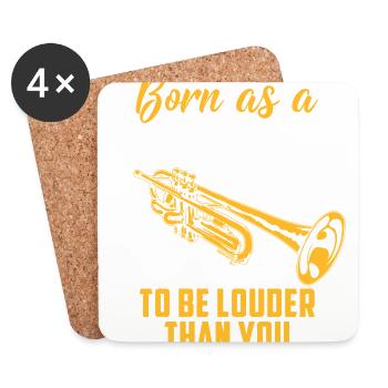 Trumpet Shirt · Brass Band · Trumpeter louder - Coasters (set of 4) - white - Front