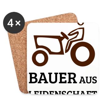 Bauer Leidenschaft - Untersetzer (4er-Set) - Weiß - Vorne