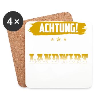 Landwirt Shirt · Landwirtschaft · Ich kämpfe - Untersetzer (4er-Set) - Weiß - Vorne