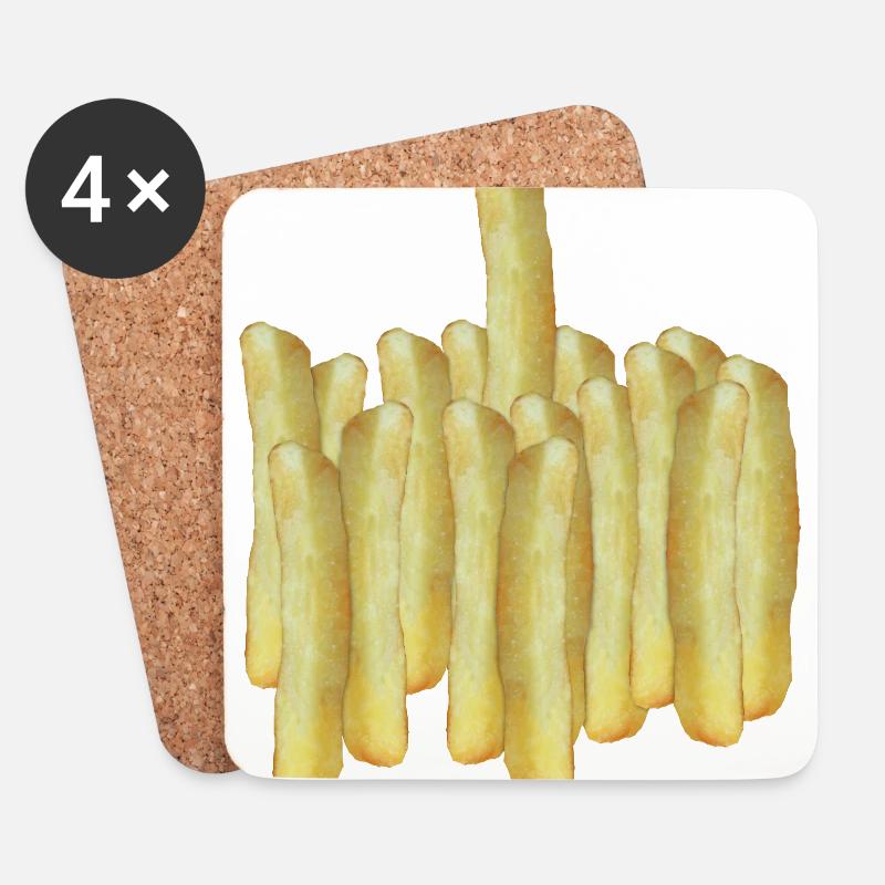 Pommes One - Untersetzer (4er-Set) - Weiß