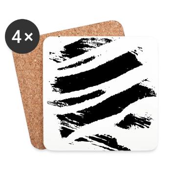 Motif de passage pour piétons - Dessous de verre (lot de 4) - blanc - Devant