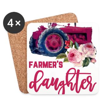 Fille d’agriculteur - Dessous de verre (lot de 4) - blanc - Devant