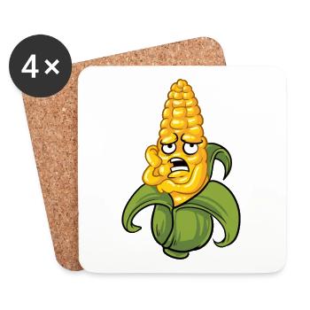 Lustiger Maiskolben Glutenfrei Zöliakie Geschenk - Untersetzer (4er-Set) - Weiß - Vorne