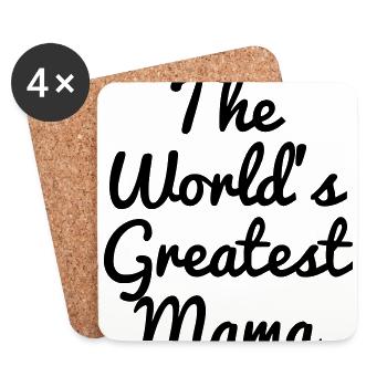 Maman / Fête des Mère / Enfant / Mere / Bébé - Dessous de verre (lot de 4) - blanc - Devant