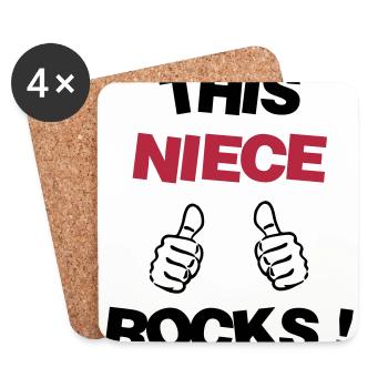 Nichte / Neffe / Onkel / Tante - Untersetzer (4er-Set) - Weiß - Vorne