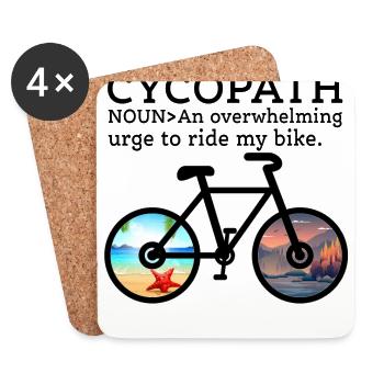 Cycopath Noun, une envie irrésistible de faire du vélo - Dessous de verre (lot de 4) - blanc - Devant