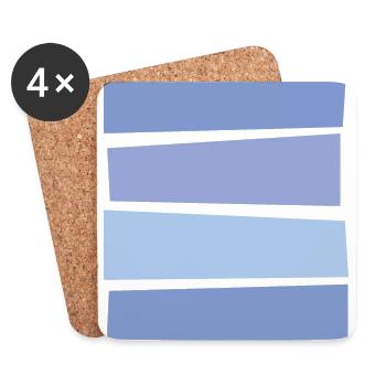 Blue abstract blocks - Coasters (set of 4) - white - Front