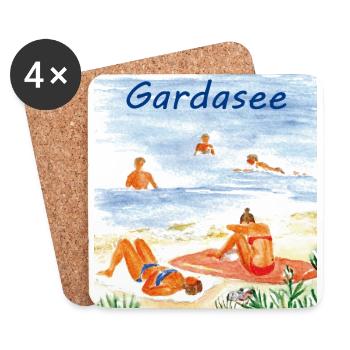 Lake Garda on the beach - Coasters (set of 4) - white - Front